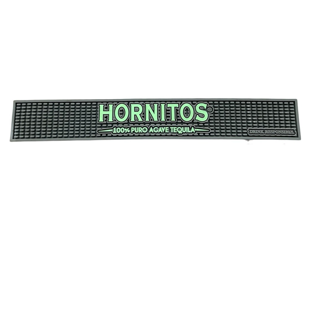 Hornitos Tequila Bar Mat Drink Rail Spill Cocktail Mat Gray 24" X  3.5"